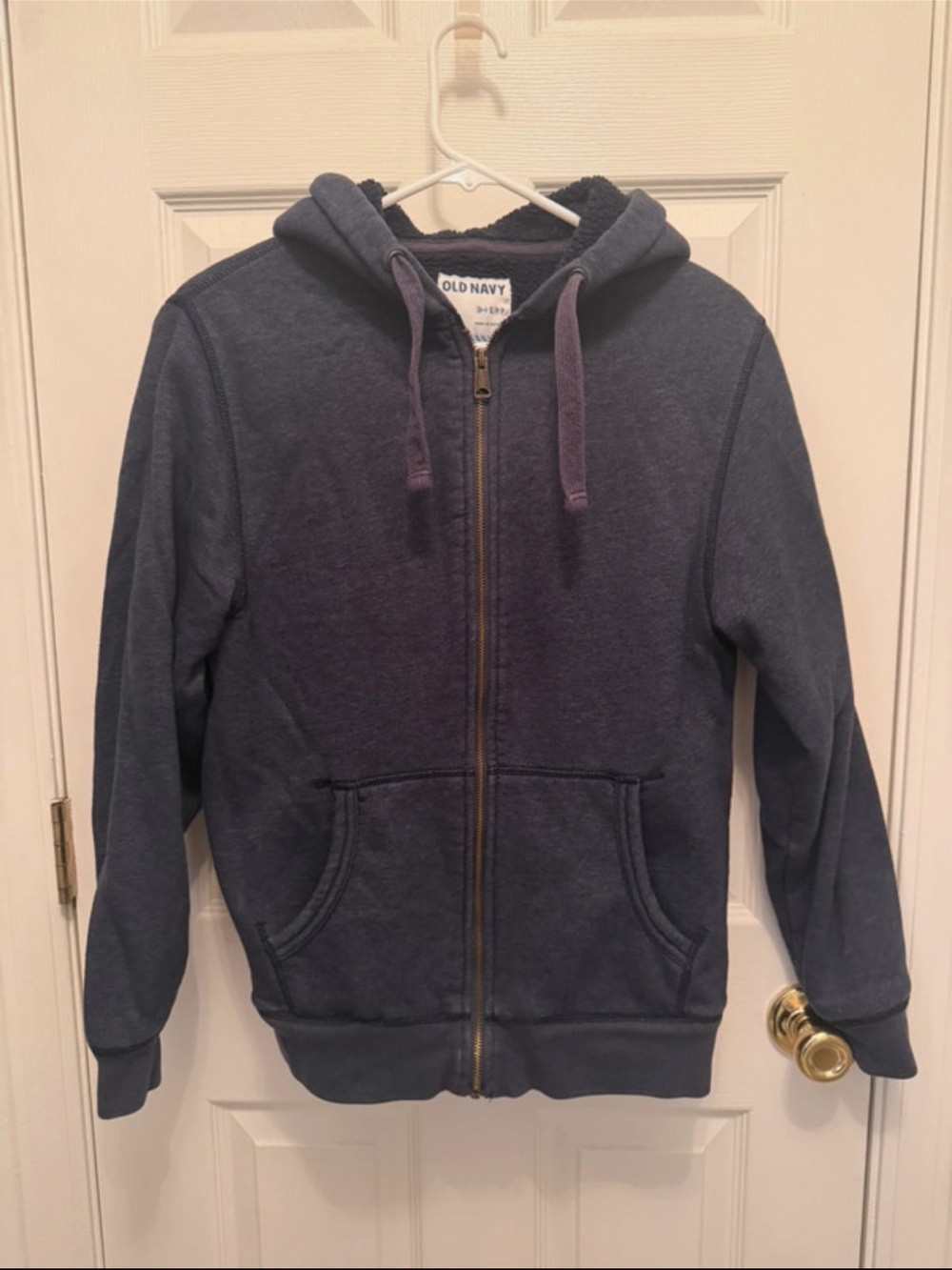 Old Navy Men’s Blue Full-Zip Sherpa Hoodie